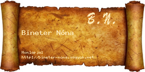 Bineter Nóna névjegykártya